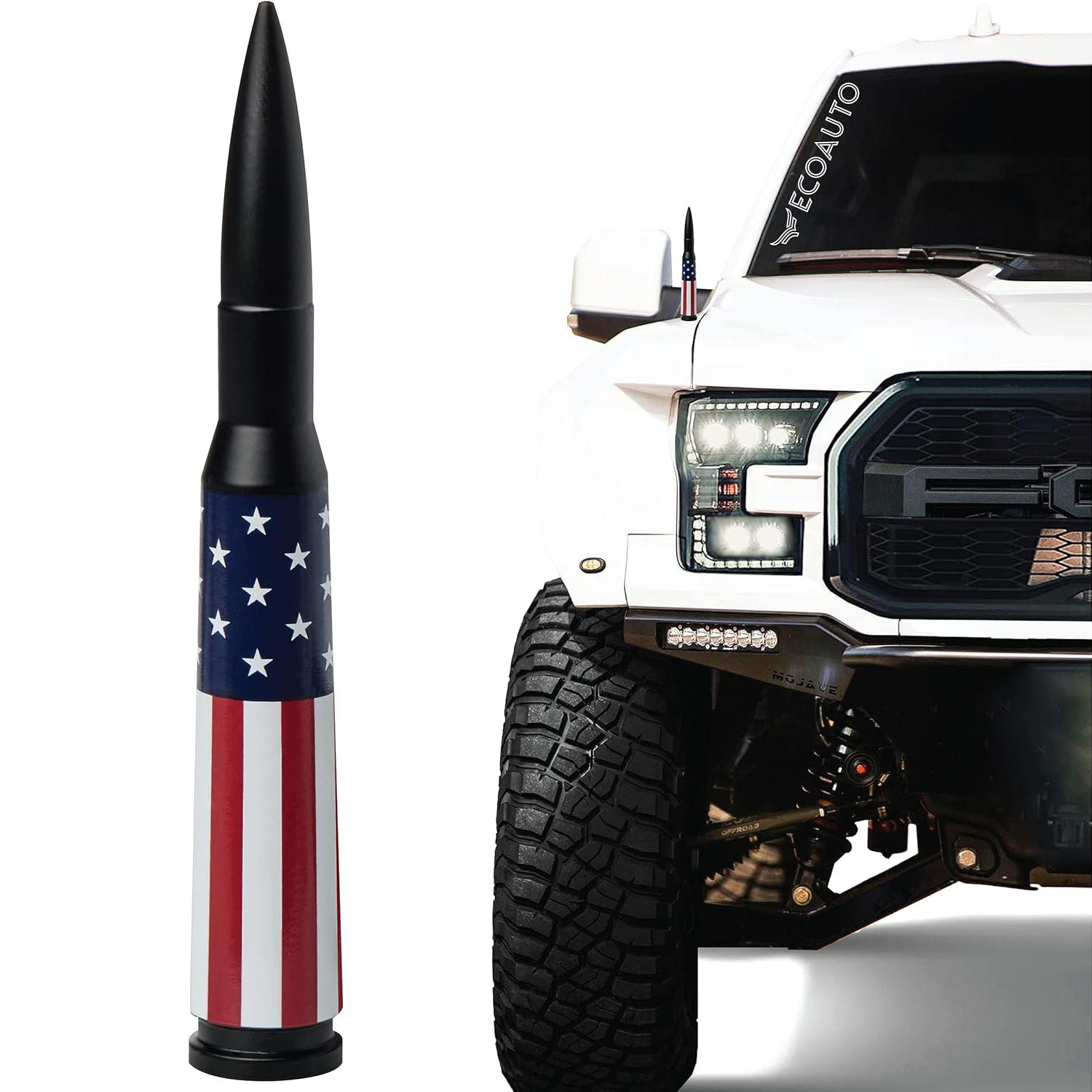 🚨 Bullet Antenna for Dodge Ram & Ford F-Series | Anti-Theft Lock⚡【Truck Pro】🇺🇸Flag Design Radio Antenna F150/F250/F350/Raptor/Bronco (1990-Current) - 360° Signal Booster 🚨 Bullet Antenna for Dodge Ram & Ford F-Series | Anti-Theft Lock⚡【Truck Pro】🇺🇸Flag Design Radio Antenna F150/F250/F350/Raptor/Bronco (1990-Current) - 360° Signal Booster